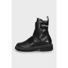 Men's leather velcro boots