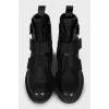 Men's leather velcro boots