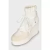 Textile wedge boots