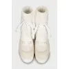 Textile wedge boots