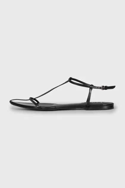 Black sandals with thin straps