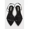 Black sandals with thin straps