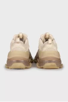 Белые кроссовки Triple S из текстиля