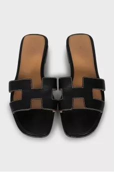 Oran leather slippers