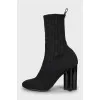 Silhouette ankle boots with signature embroidery