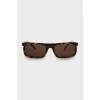 Rectangular sunglasses with brown frame