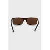 Rectangular sunglasses with brown frame