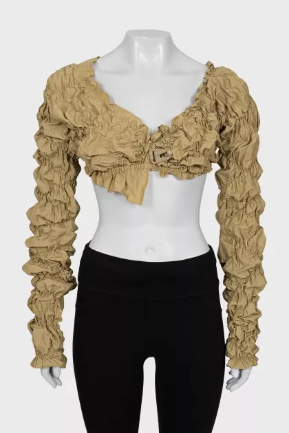 Asymmetrical mock top with tag
