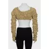 Asymmetrical mock top with tag