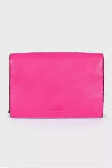 Pink bag with metal logo