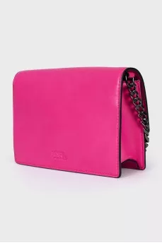 Pink bag with metal logo