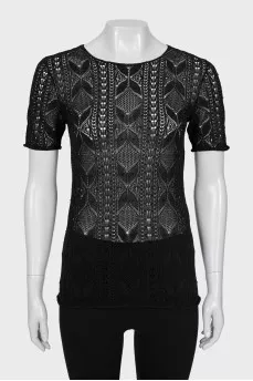 Knitted black t-shirt