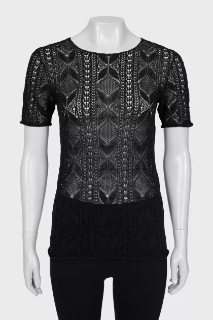 Knitted black t-shirt