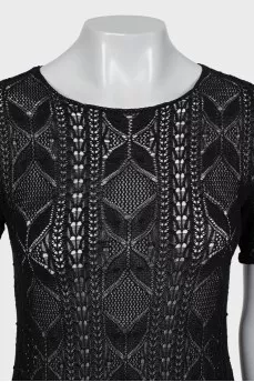 Knitted black t-shirt