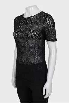 Knitted black t-shirt