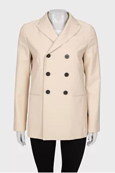 Double-breasted jacket in beige