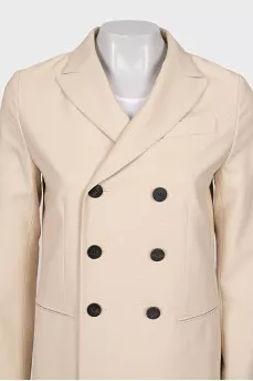 Double-breasted jacket in beige