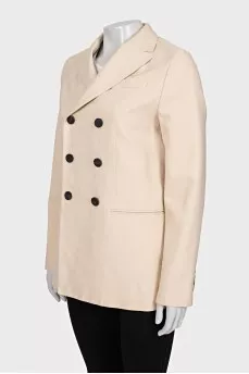Double-breasted jacket in beige