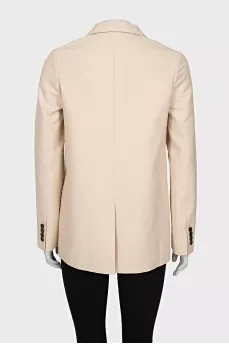 Double-breasted jacket in beige