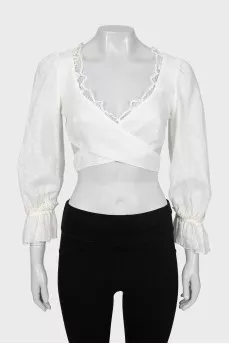 Cropped wrap top