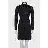 Fitted dress with buttons and long sleeves