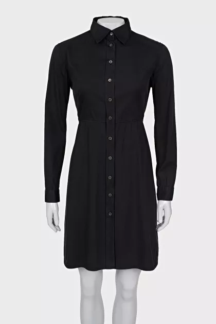 Fitted dress with buttons and long sleeves