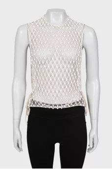 Transparent top decorated with beads
