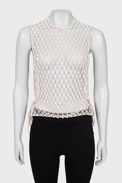 Transparent top decorated with beads