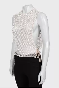 Transparent top decorated with beads