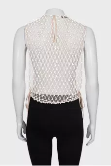Transparent top decorated with beads