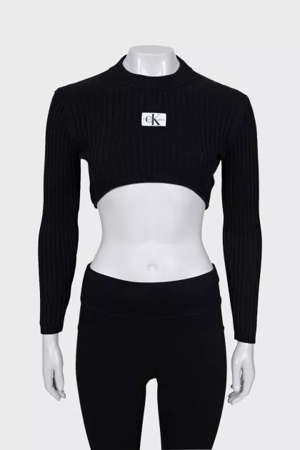 Cropped long sleeve black