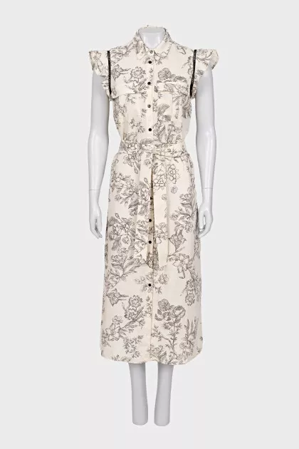 Dress in black print