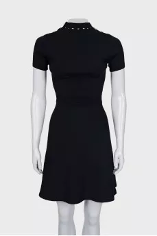 Fitted dress with gold buttons