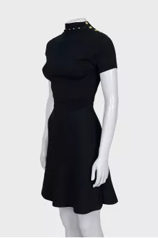 Fitted dress with gold buttons