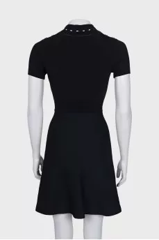 Fitted dress with gold buttons