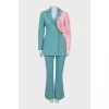 Trouser suit decorated with feathers
