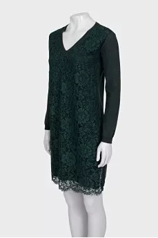 Straight cut dress with lace
