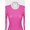 Long sleeve dress decorated with rhinestones
