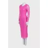 Long sleeve dress decorated with rhinestones