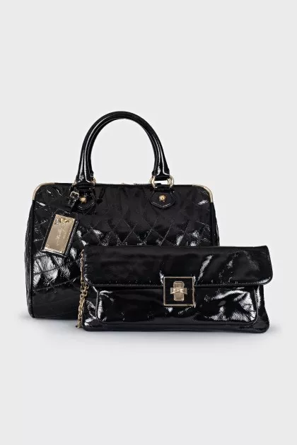 Set of two patent leather bags