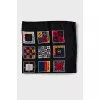 Black silk scarf with signature print