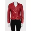 Leather double-breasted jacket