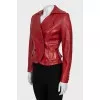 Leather double-breasted jacket