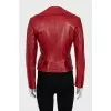 Leather double-breasted jacket