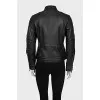 Leather jacket with collar
