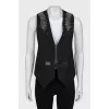 Leather weave vest