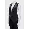 Leather weave vest