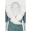 Printed dress with white collar