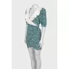 Printed dress with white collar