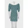 Printed dress with white collar